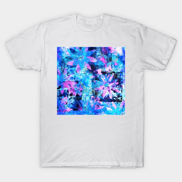 Flower in Black Square 11- Digitally Altered Print T-Shirt by Heatherian